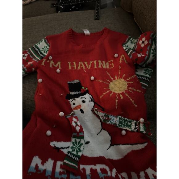 I’m Having A Meltdown - Women’s Light-up Christmas Sweater, Sz S (3-5) Flaw - Picture 13 of 13